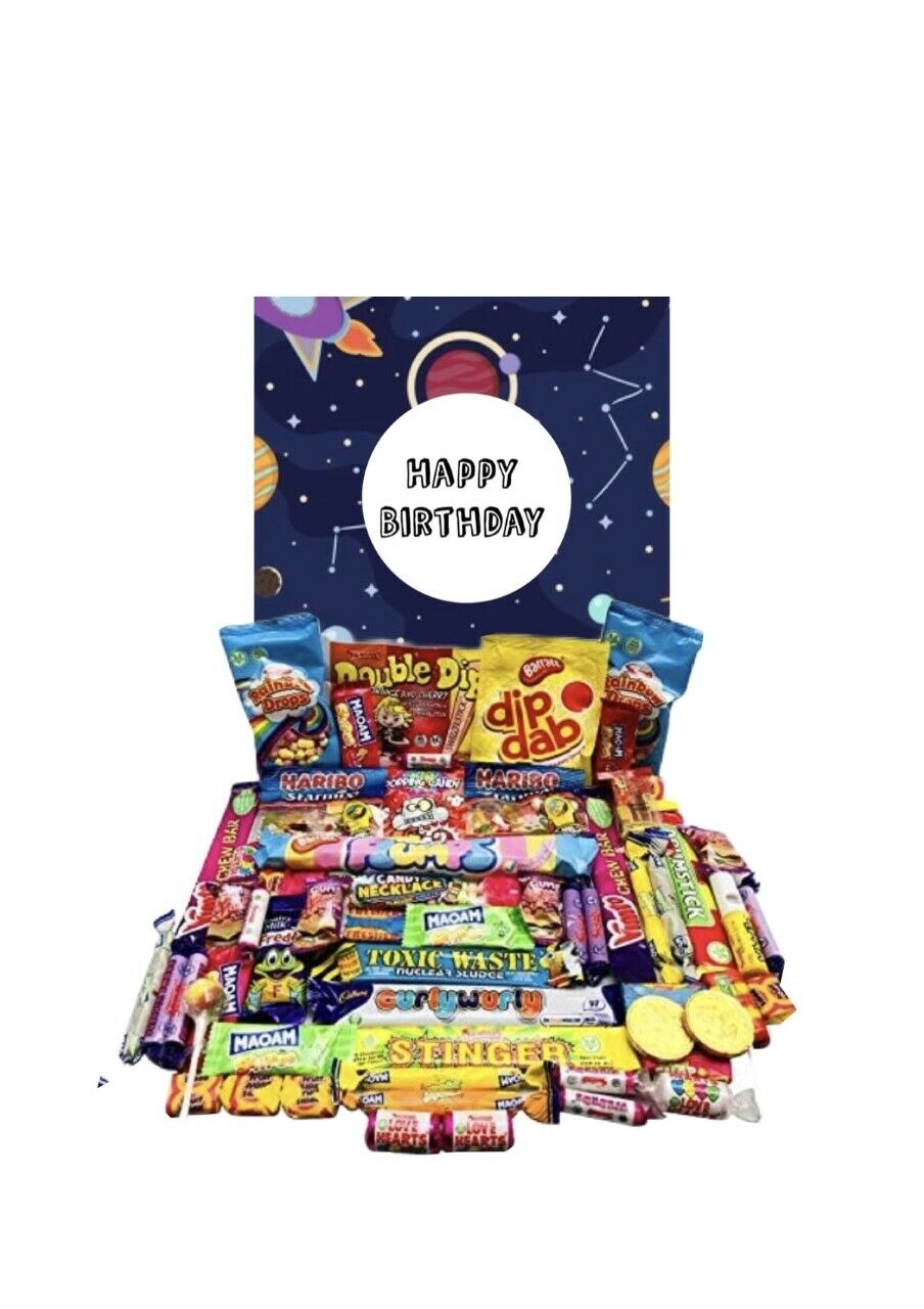 Happy Birthday Retro Pick N Mix Sweet Box Hamper Gift Present chews