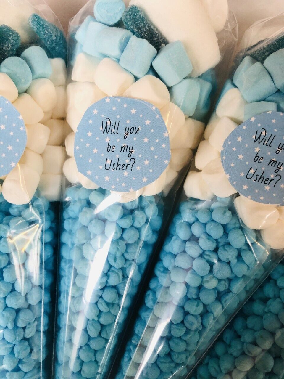 Will You Be My Usher? Sweet Candy Cones Sweets Wedding Party Filled Gift Cone