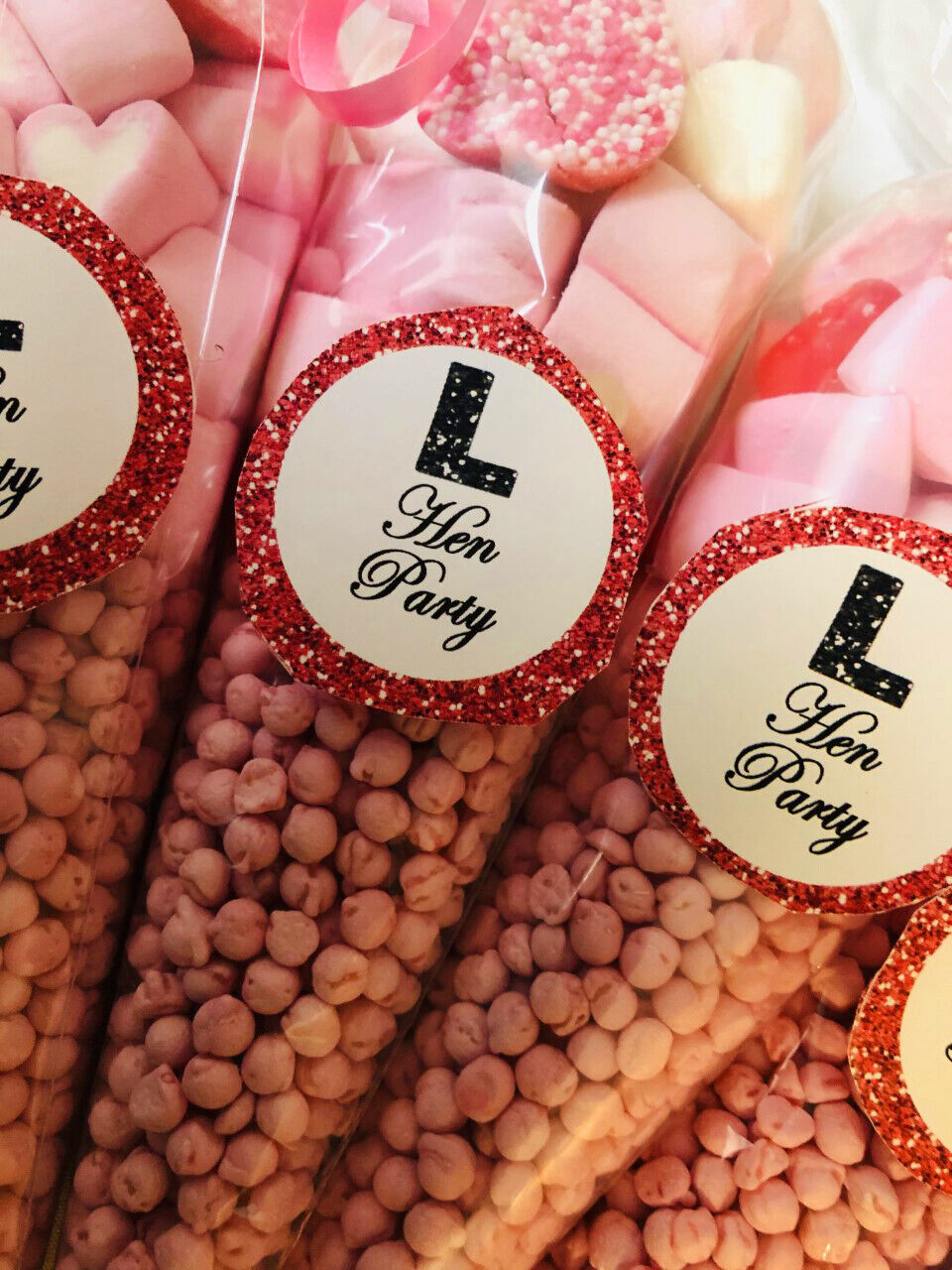Hen Party Filled Pink Sweet Candy Cones L Learner Plate Party Bag Fillers 19 Cms