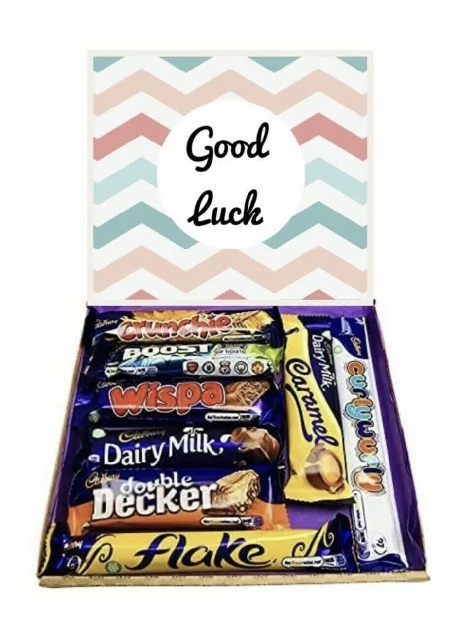 Good Luck Exams Pick N Mix Gummy Sweets Fizzy & Non Pouch Gift Hamper Box