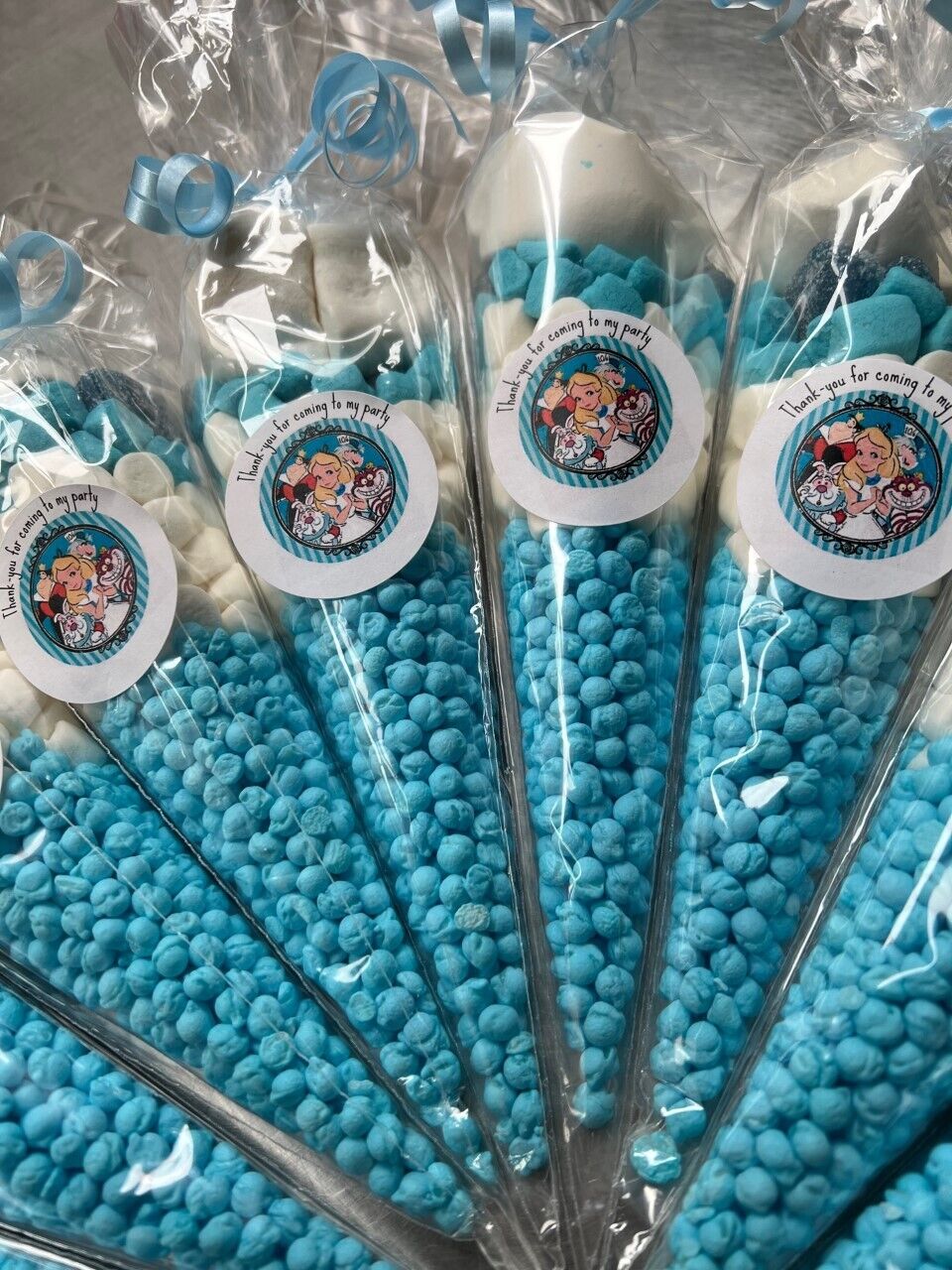 Alice In Wonderland Sweet Candy Cones Pre Filled Party Bag Fillers 19 Cms