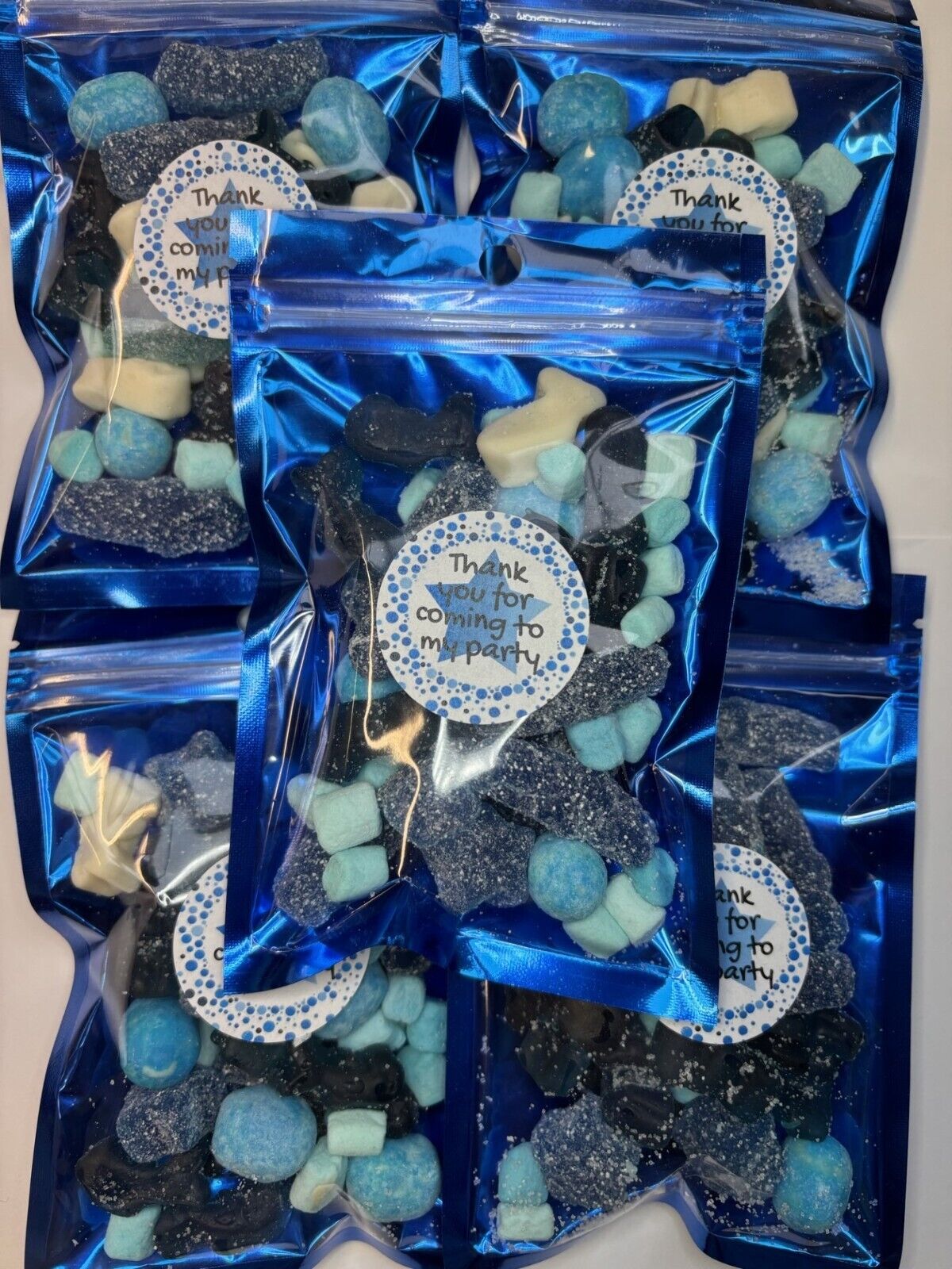 Thank You For Coming To My Party Pink Blue Cones Sweets Party Bags Filled Pouch