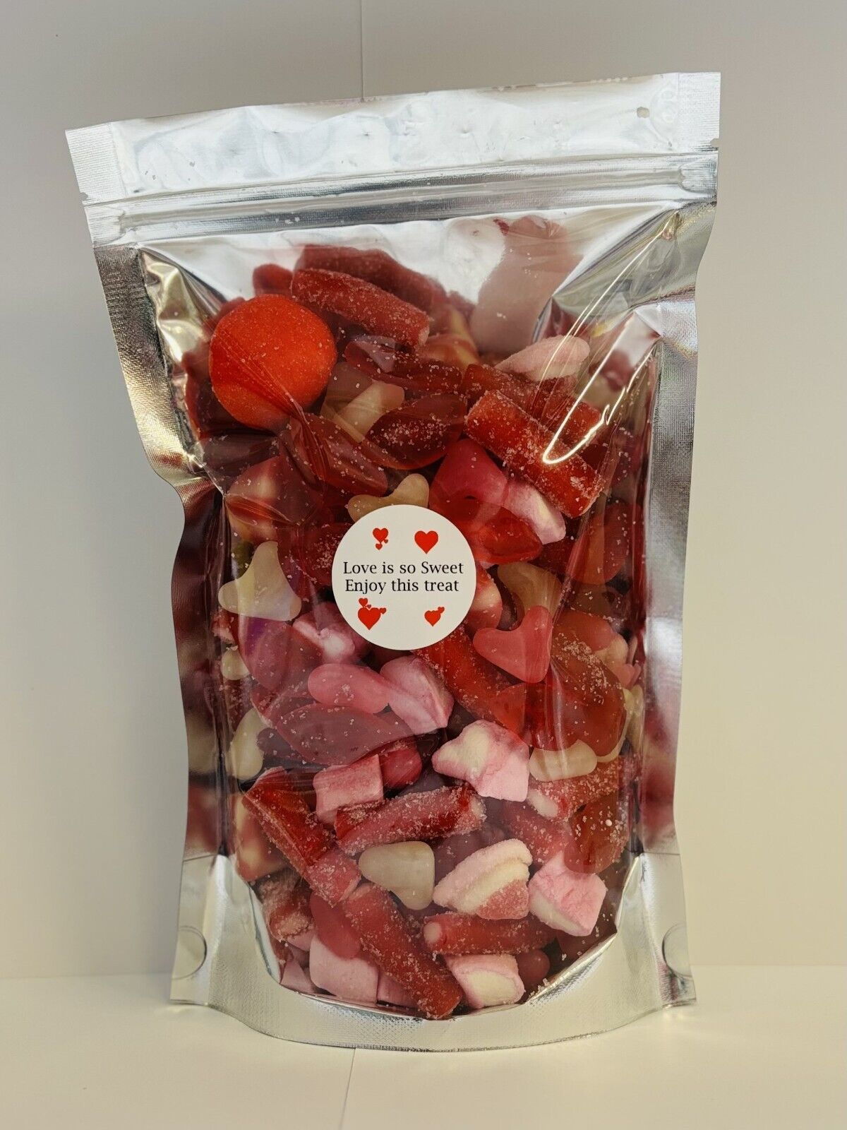 Love Is Sweet Filled Pick N Mix Sweet Treat Pouch Love Heart Valentine Day , Birthday, Easter , Mother Day