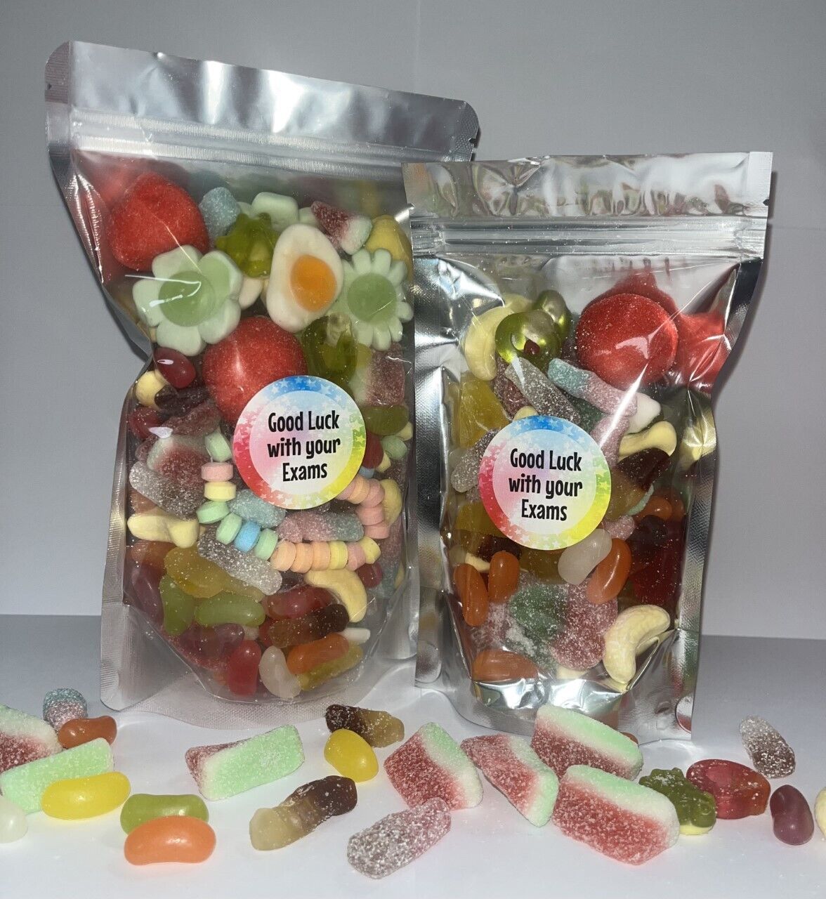 Good Luck Exams Pick N Mix Gummy Sweets Fizzy & Non Pouch Gift Hamper Present