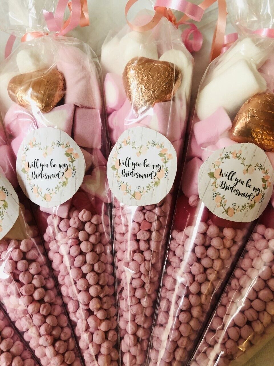 Will You Be My Bridesmaid ? Wedding Sweet Candy Cones Hen  Party Bag Gift