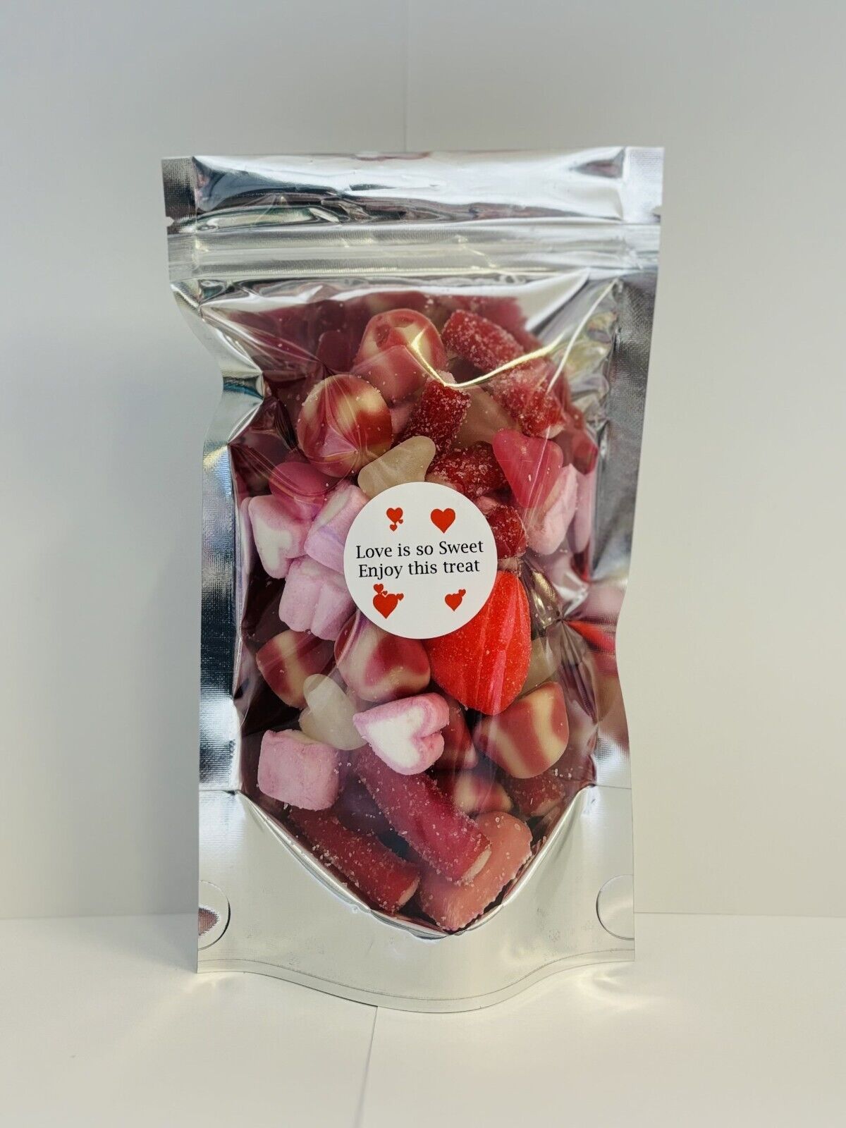 Love Is Sweet Filled Pick N Mix Sweet Treat Pouch Love Heart Valentine Day , Birthday, Easter , Mother Day