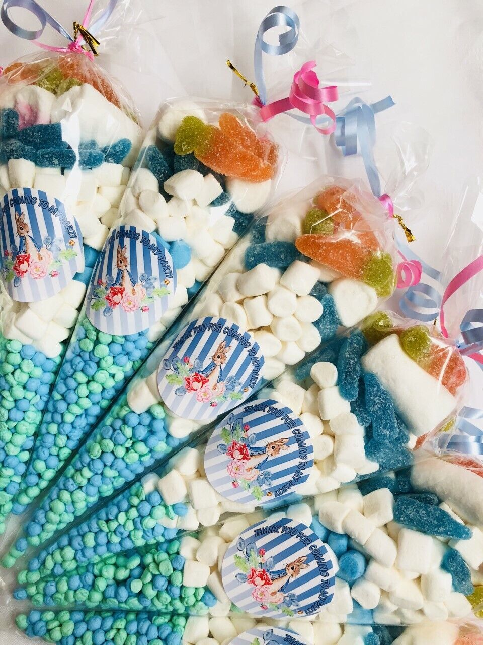 Peter Rabbit Sweet Candy Cones Party Bags  Filled Thank You For Coming To My