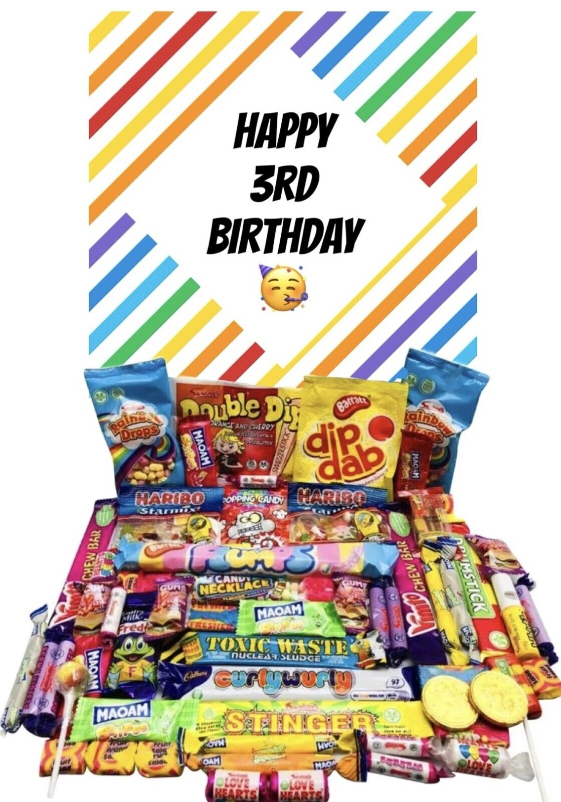 Happy Birthday Bright Gift Pick n Mix Sweets Milkybar Chocolate Hamper Present
