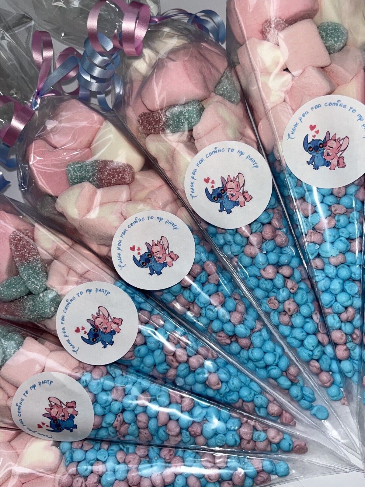 Stitch Themed Birthday Party Kids Sweet Cones Party Bags Candy Chocolate