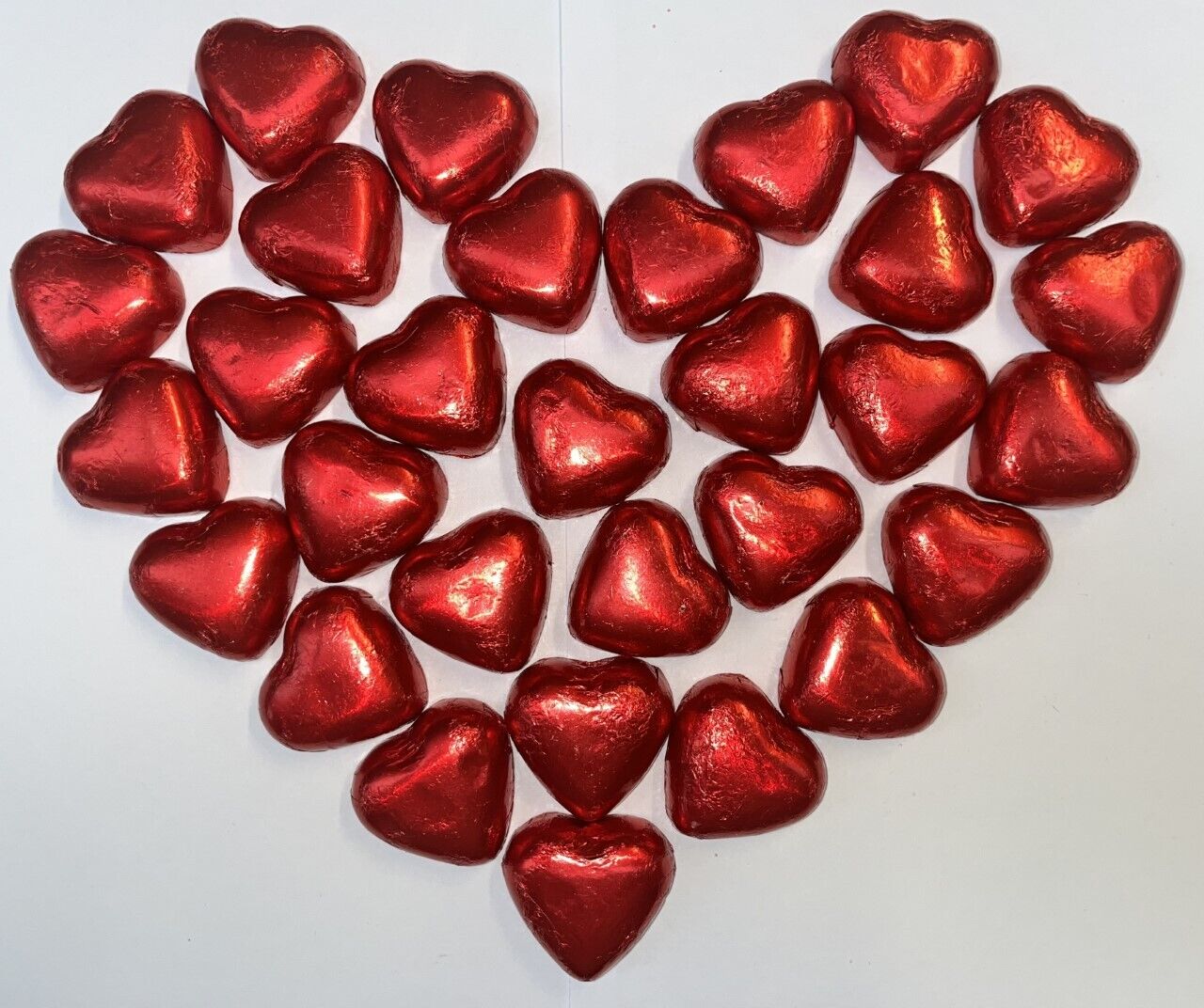 Valentines Day Red Chocolate Foiled Love Hearts Weddings Sweets