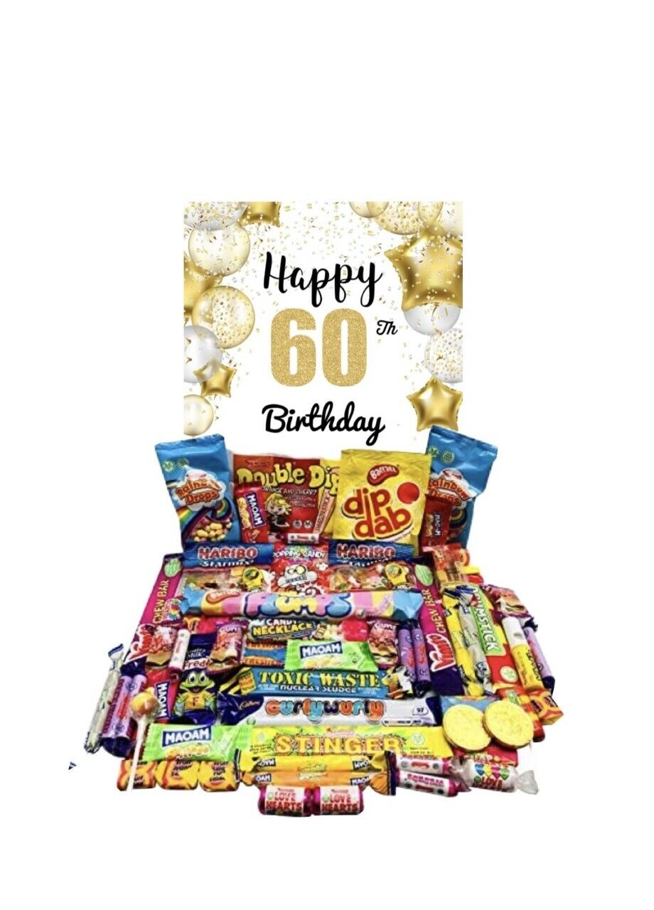 Happy Birthday Retro Pick N Mix Sweet Box Hamper Gift Present chews