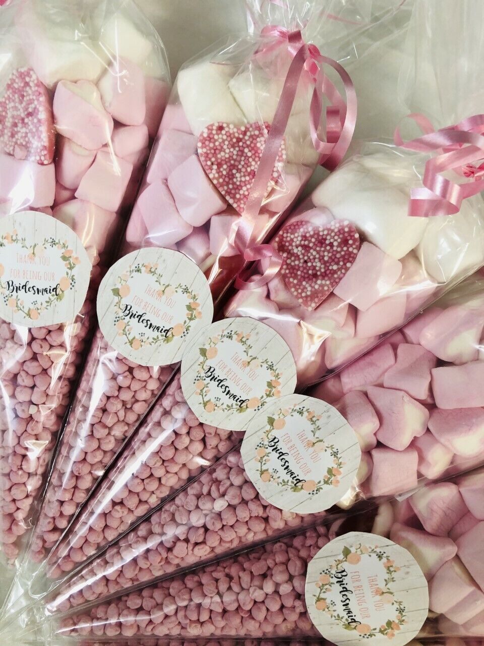 Thank You for Being Our Bridesmaid Wedding  Sweet Cones Party Bag Filler 19cm