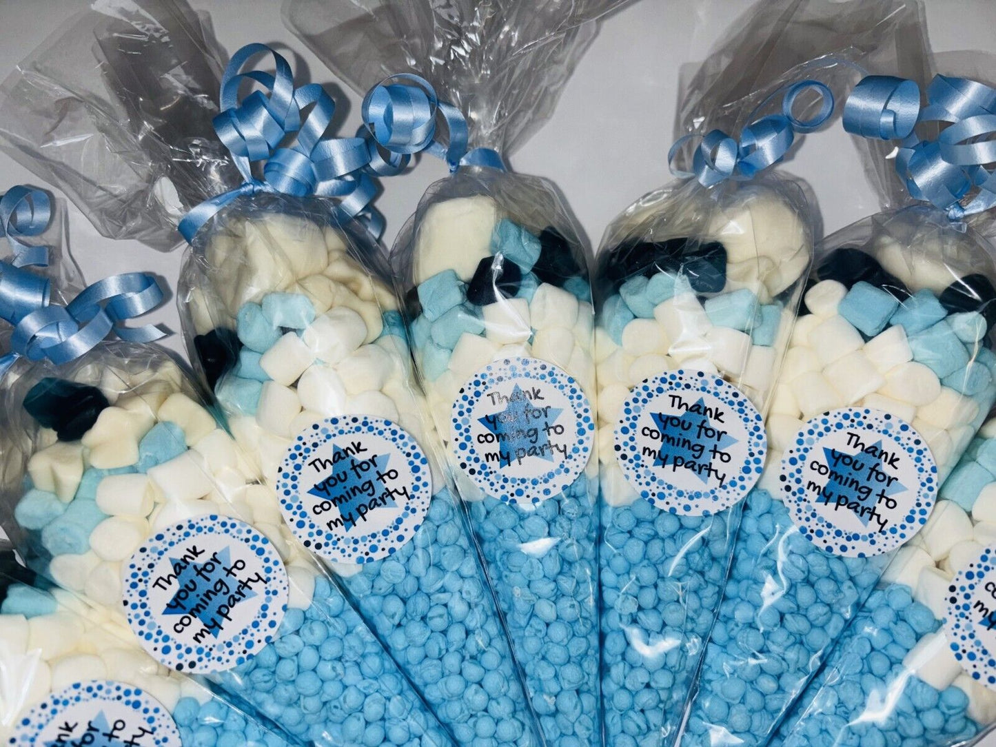 Thank You For Coming To My Party Pink Blue Cones Sweets Party Bags Filled Pouch