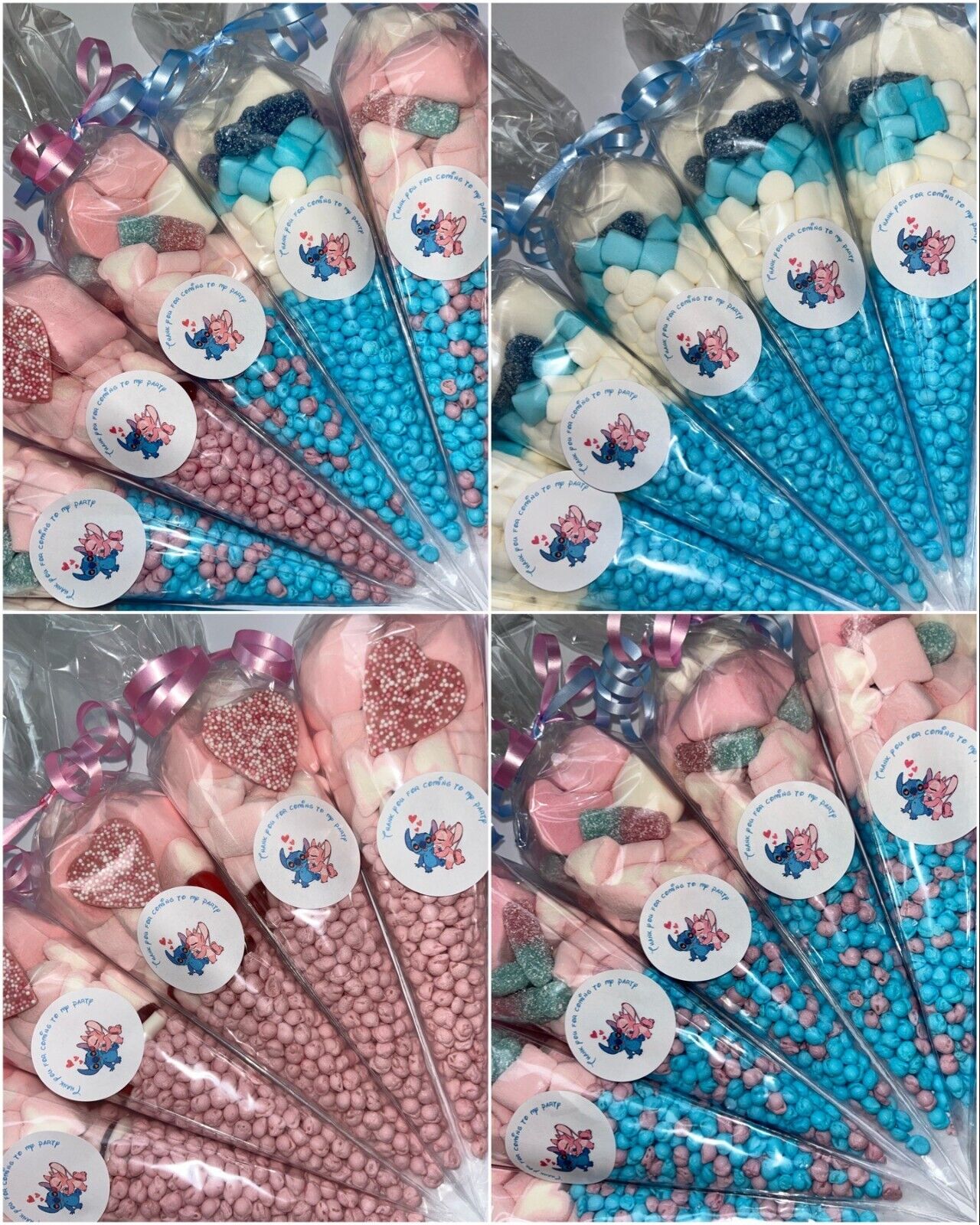 Stitch Themed Birthday Party Kids Sweet Cones Party Bags Candy Chocolate