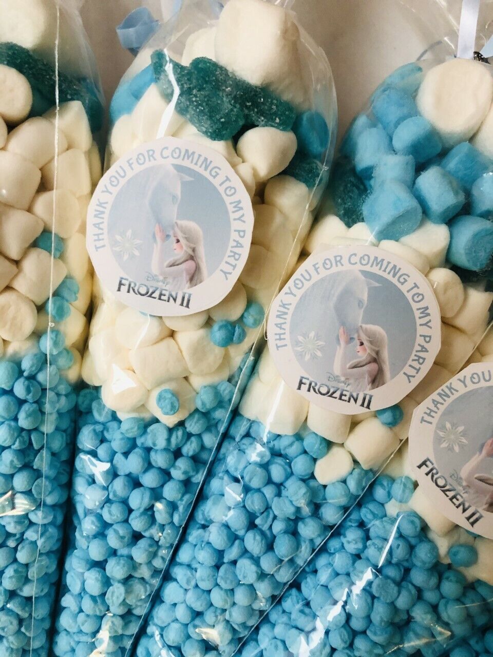 Frozen 2 Elsa & Anna Inspired Themed Filled Sweet Cone & Sticker Thank You For Coming To My Party