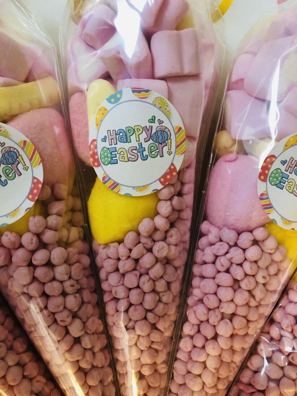 Happy Easter! Sweet Candy Cones Sweets Party Bags Filled Bag Easter Gift Cones