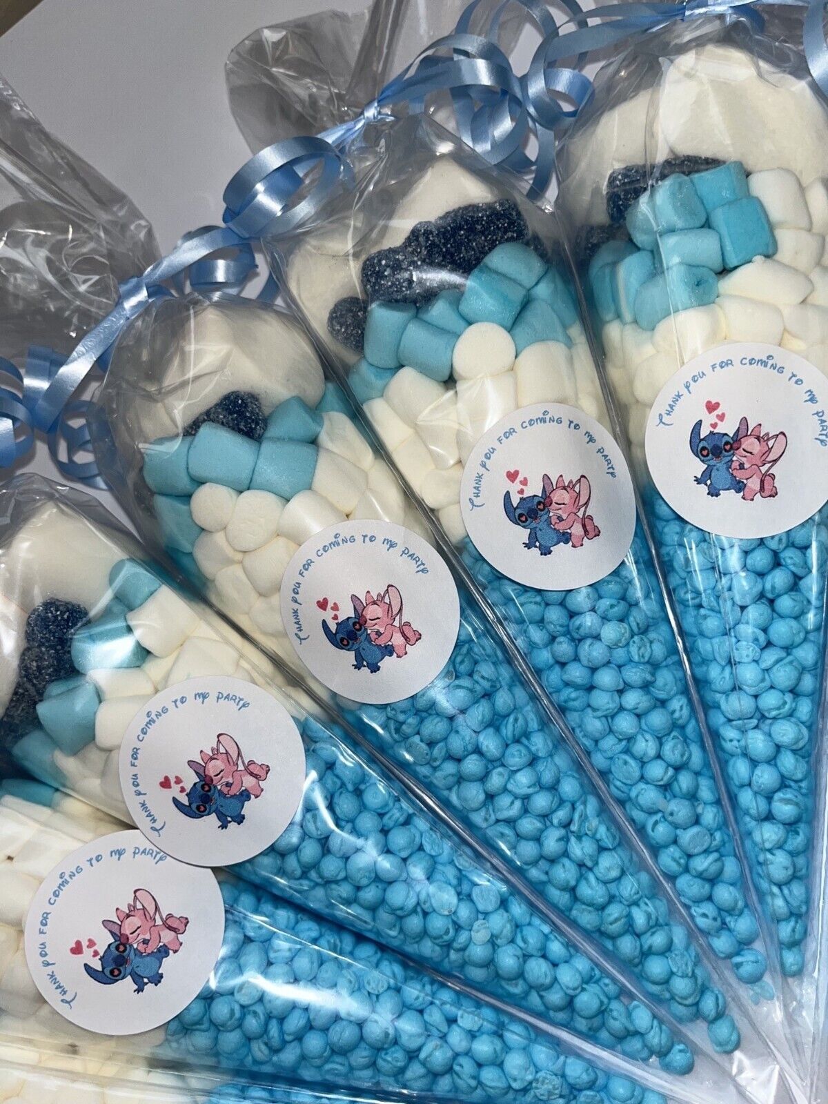 Stitch Themed Birthday Party Kids Sweet Cones Party Bags Candy Chocolate