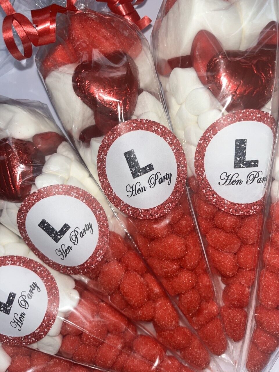 Hen Party Bride Pink Filled Sweet Chocolate Cone Favour Party Bags Gift Present