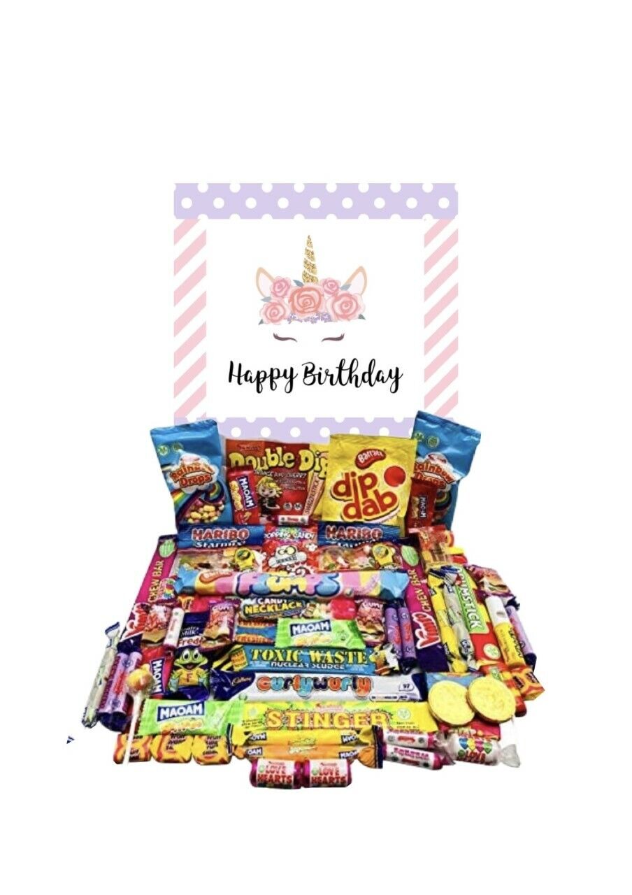 Happy Birthday Retro Pick N Mix Sweet Box Hamper Gift Present chews