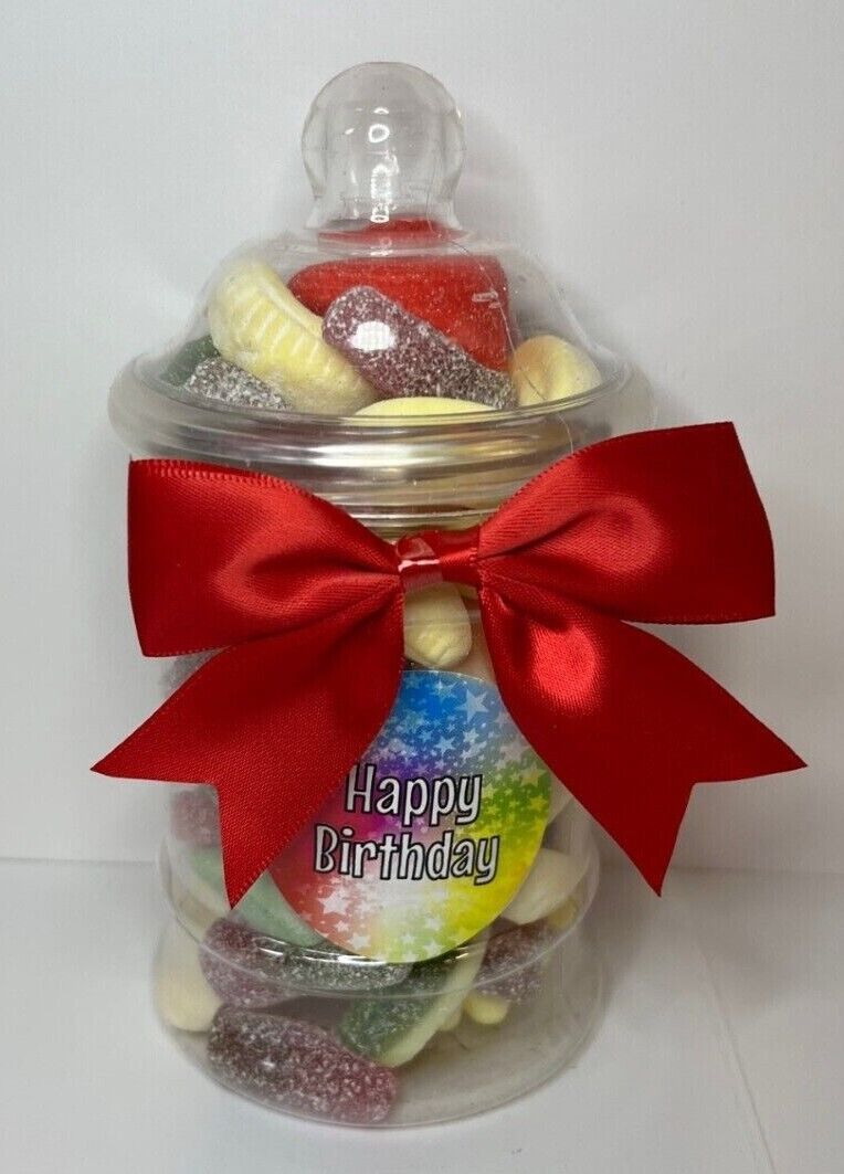 Happy Birthday Filled Pick N Mix Sweet Victorian Jar Gift Card Present