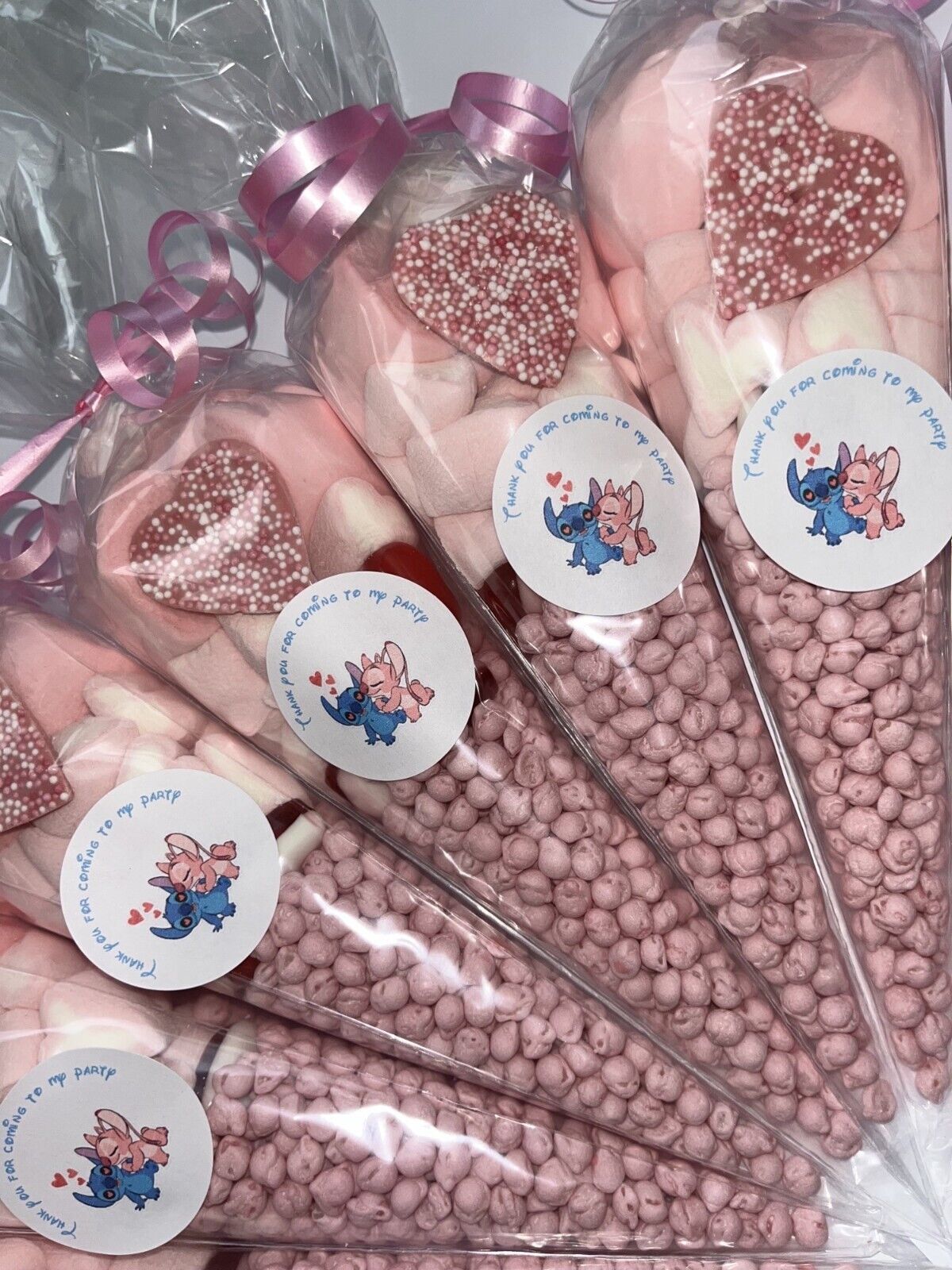 Stitch Themed Birthday Party Kids Sweet Cones Party Bags Candy Chocolate