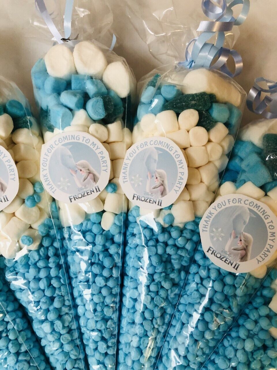 Frozen 2 Elsa & Anna Inspired Themed Filled Sweet Cone & Sticker Thank You For Coming To My Party