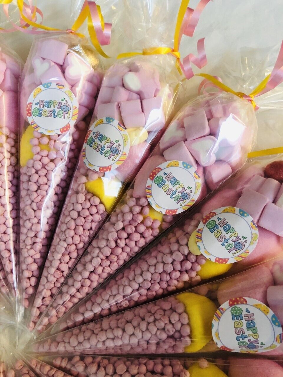 Happy Easter! Sweet Candy Cones Sweets Party Bags Filled Bag Easter Gift Cones
