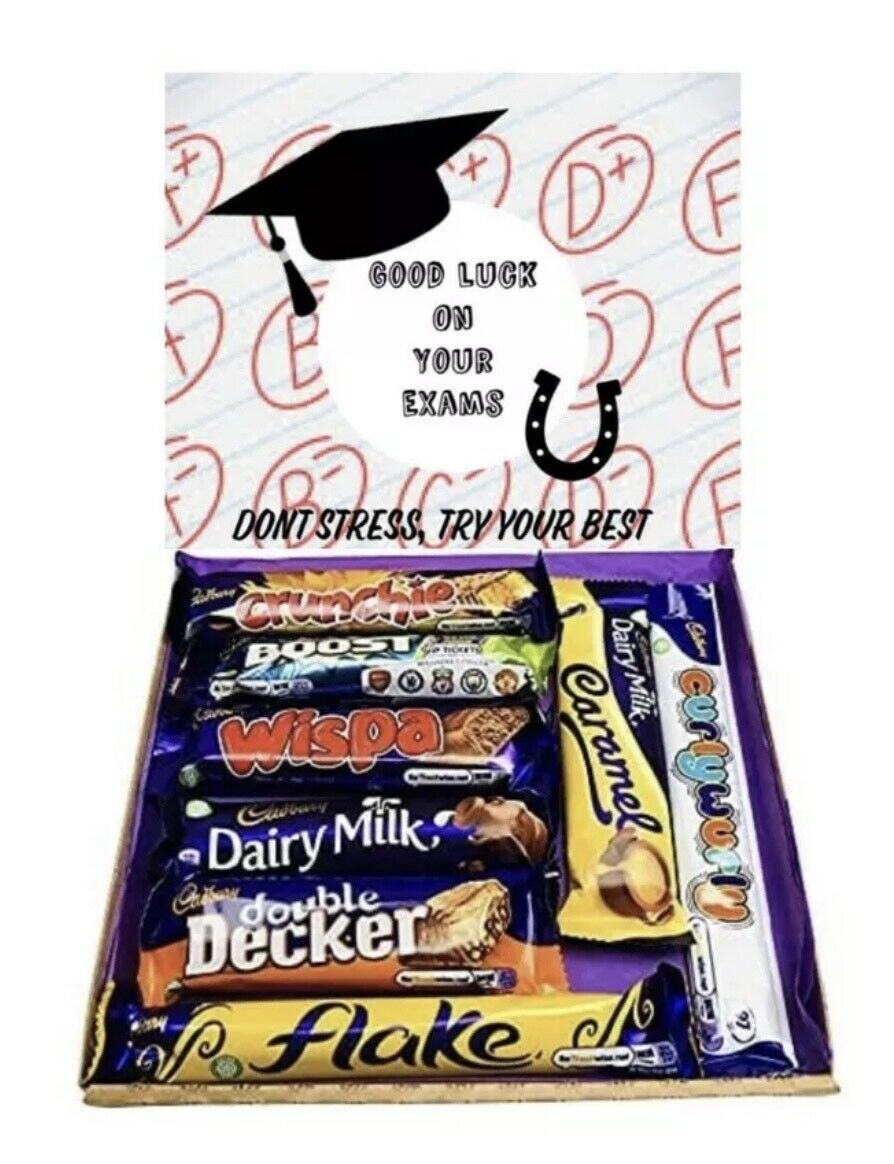 Good Luck Exams Pick N Mix Gummy Sweets Fizzy & Non Pouch Gift Hamper Present