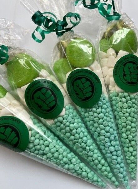 Superhero Super Heroes Inspired Themed Boys Birthday Party Kids Sweet Cones Bags Candy Spider-Man Batman Hulk Superman