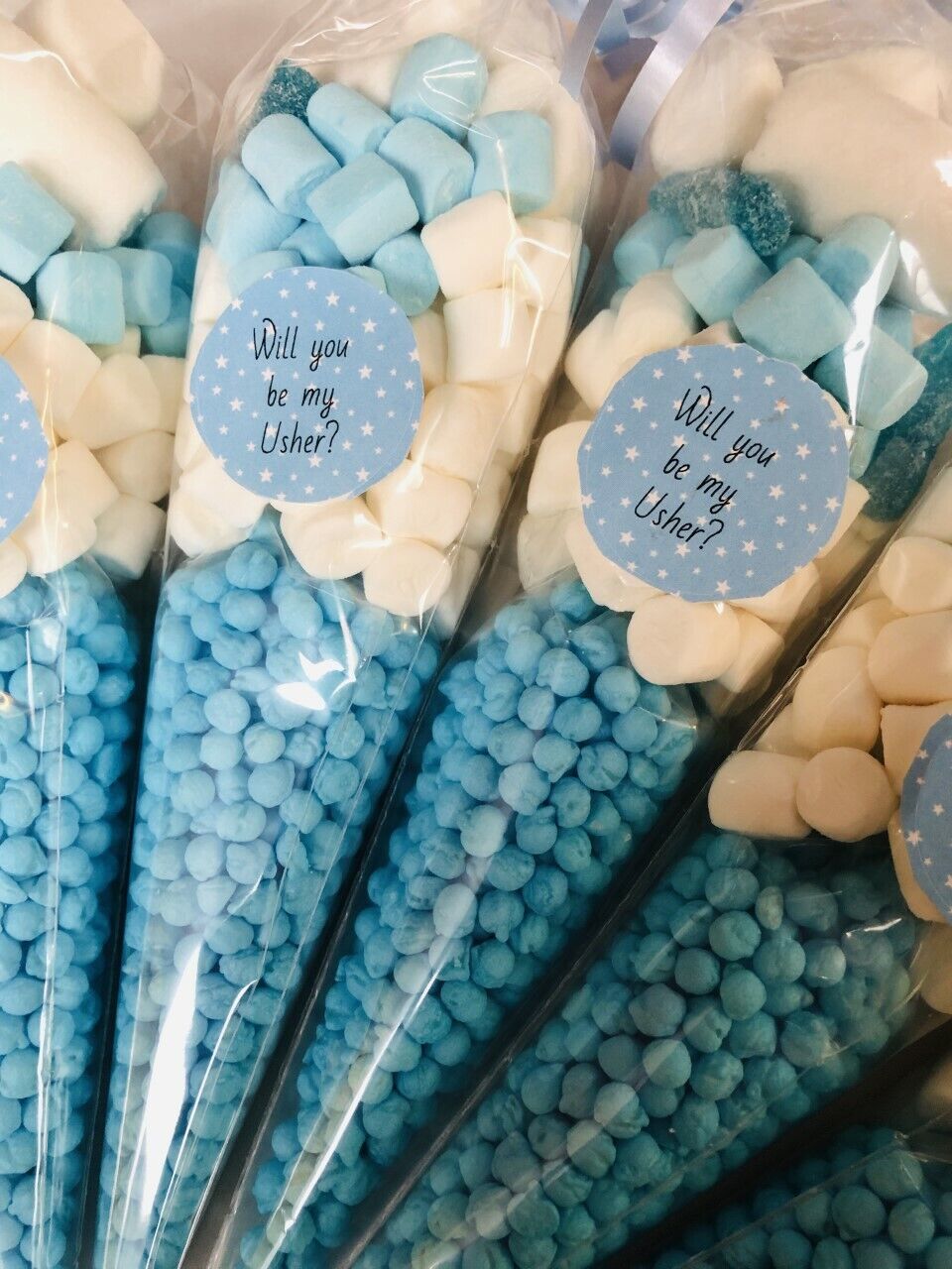 Will You Be My Usher? Sweet Candy Cones Sweets Wedding Party Filled Gift Cone