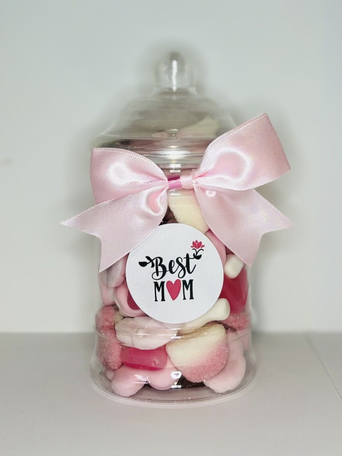 Best Mum Filled Pink Pick N Mix Gummy Sweet Victorian Jar Gift Present