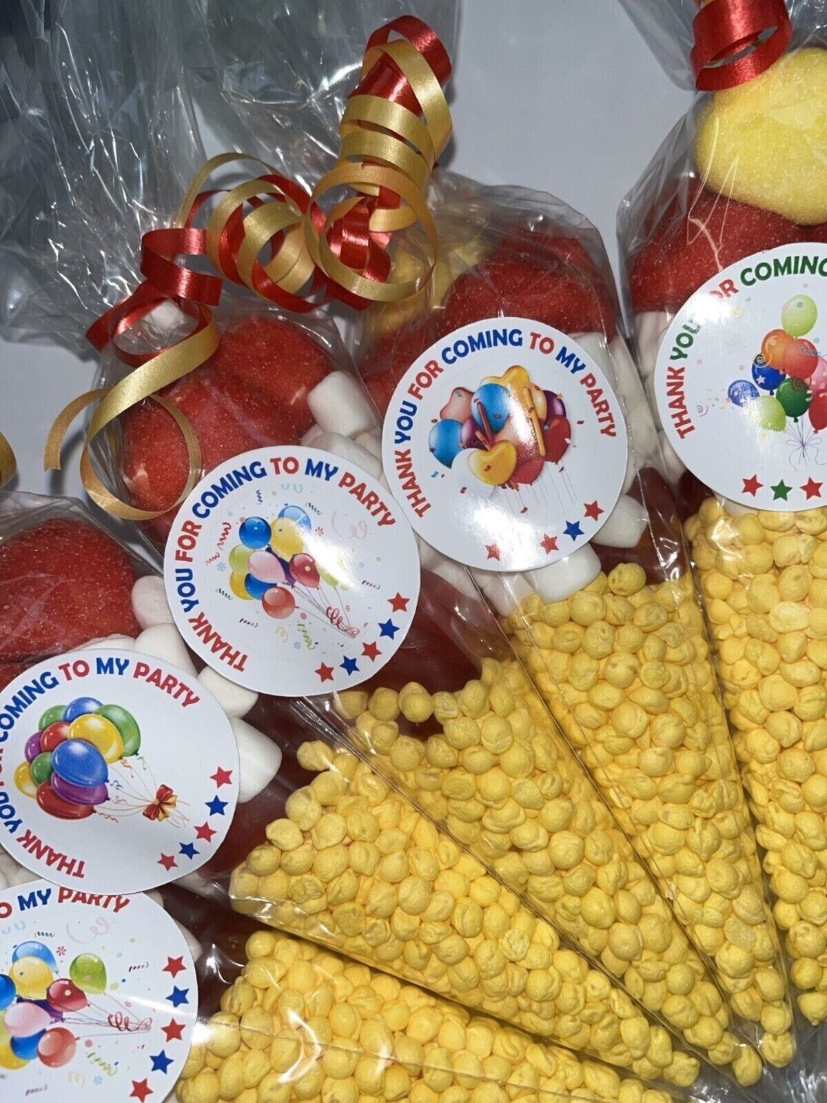 Birthday Balloons Thank You Party Bag Fillers Favour Gift Unisex Sweet Cone