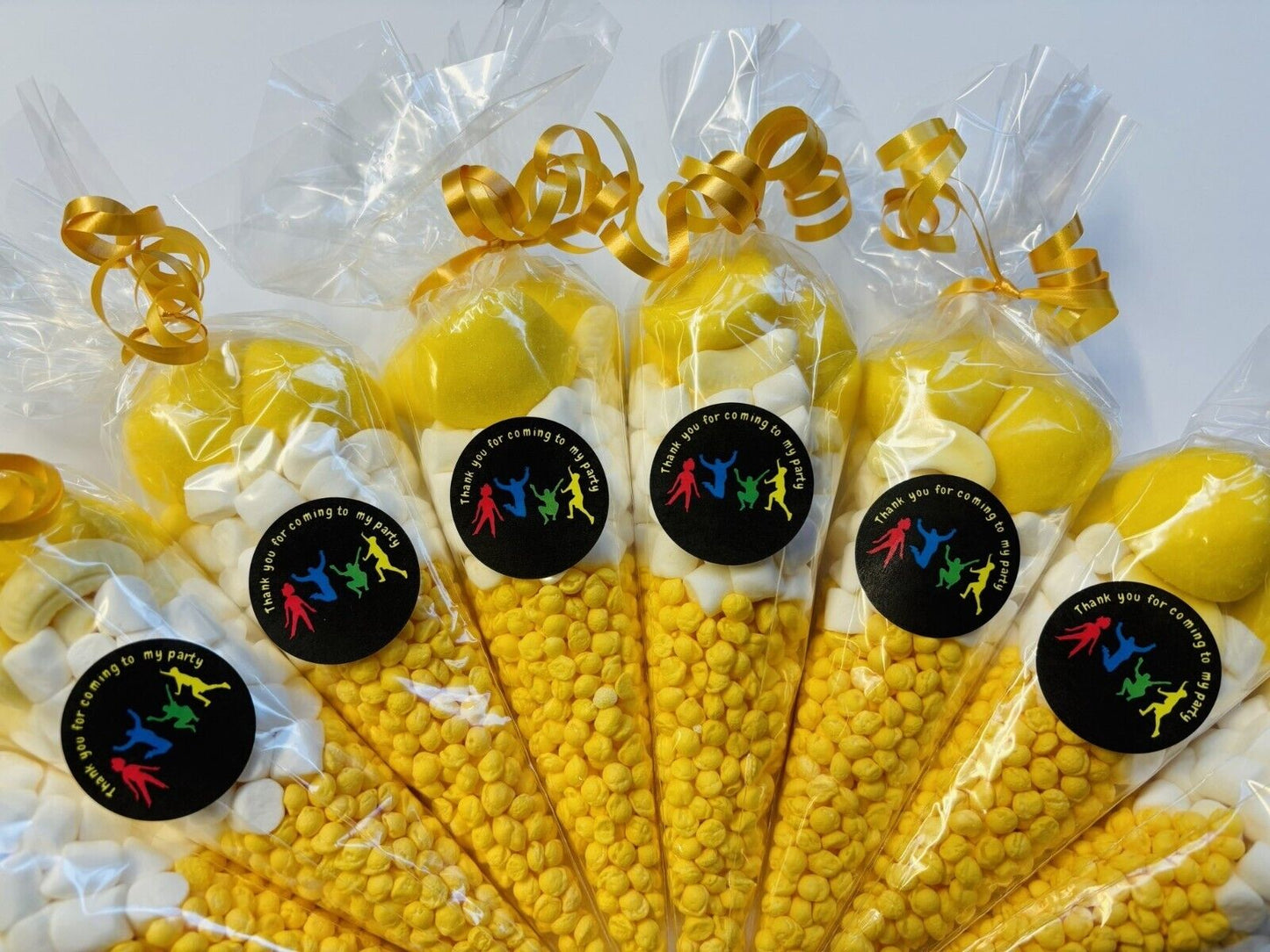 Trampoline Jump Bounce Birthday Party Kids Sweet Cones Party Bags Candy