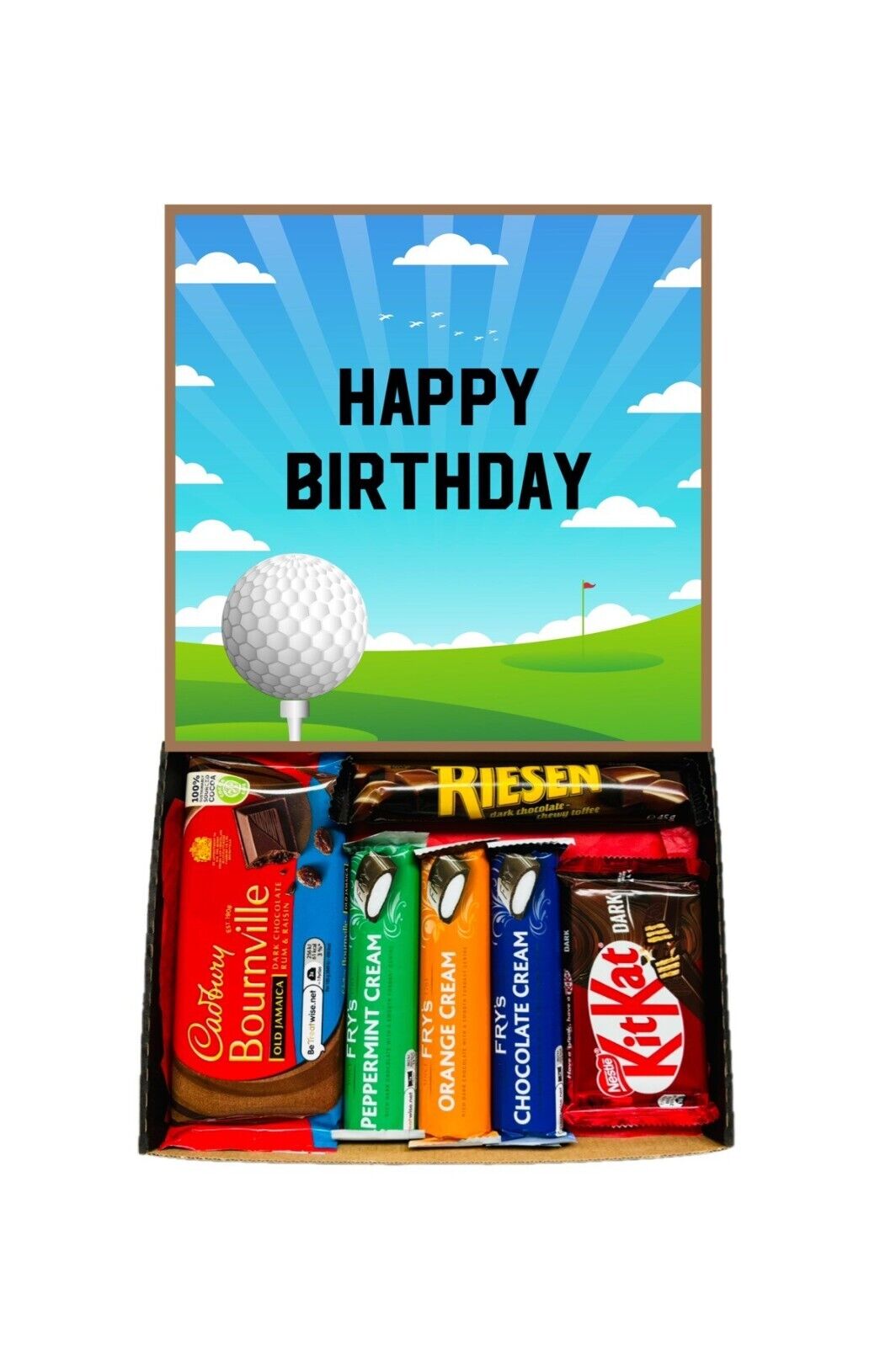 Happy Birthday Golf Gift Pick n Mix Retro Fudge Sweets Chocolate Hamper