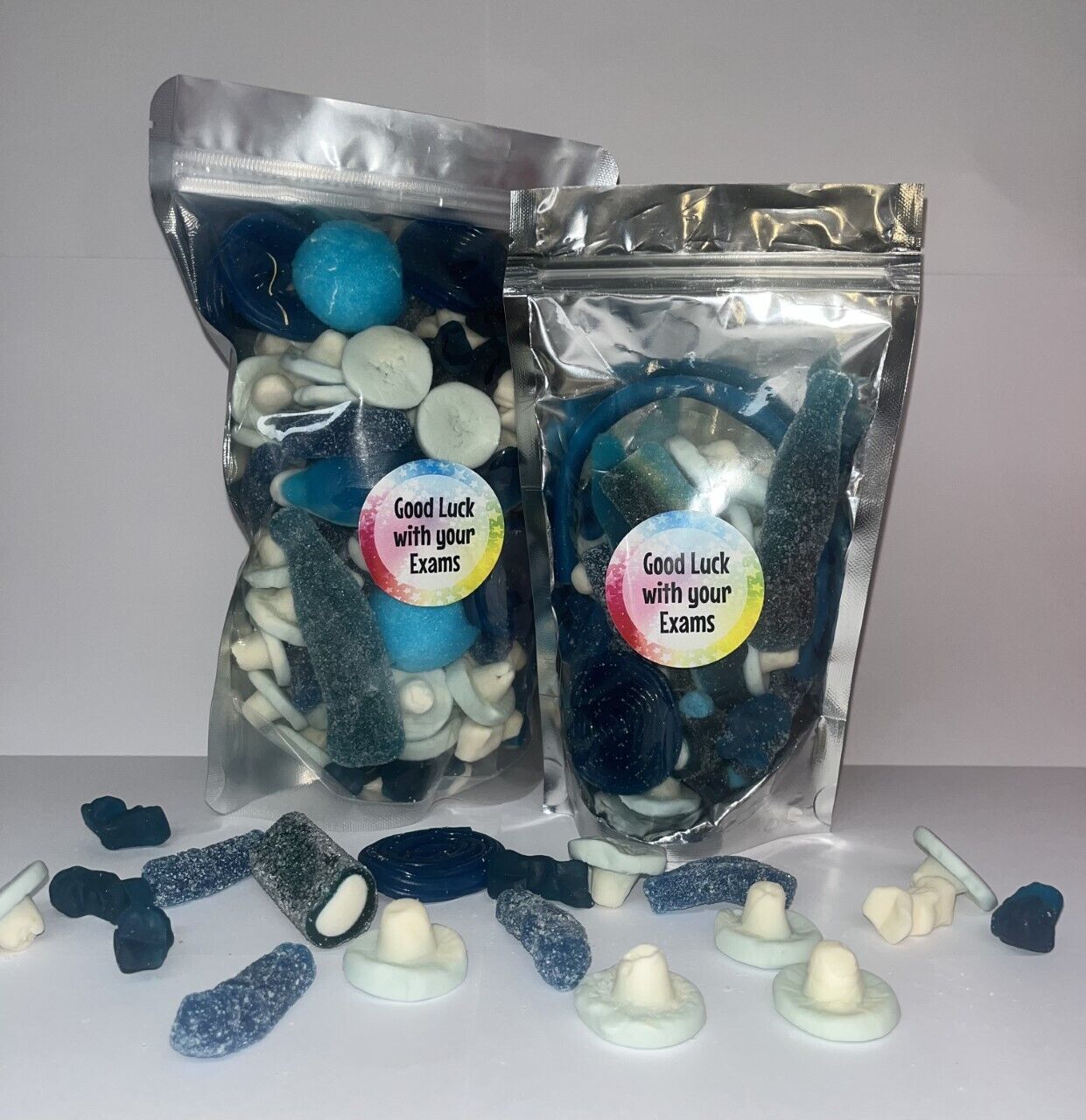 Good Luck Exams Pick N Mix Gummy Sweets Fizzy & Non Pouch Gift Hamper Present