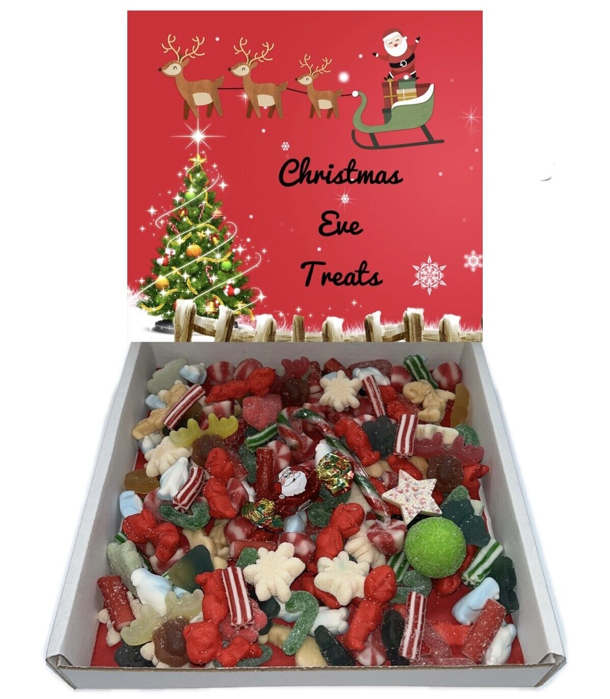 Christmas Eve Xmas Gift Pick n Mix Retro Gummy Sweets Chocolate Hamper Present