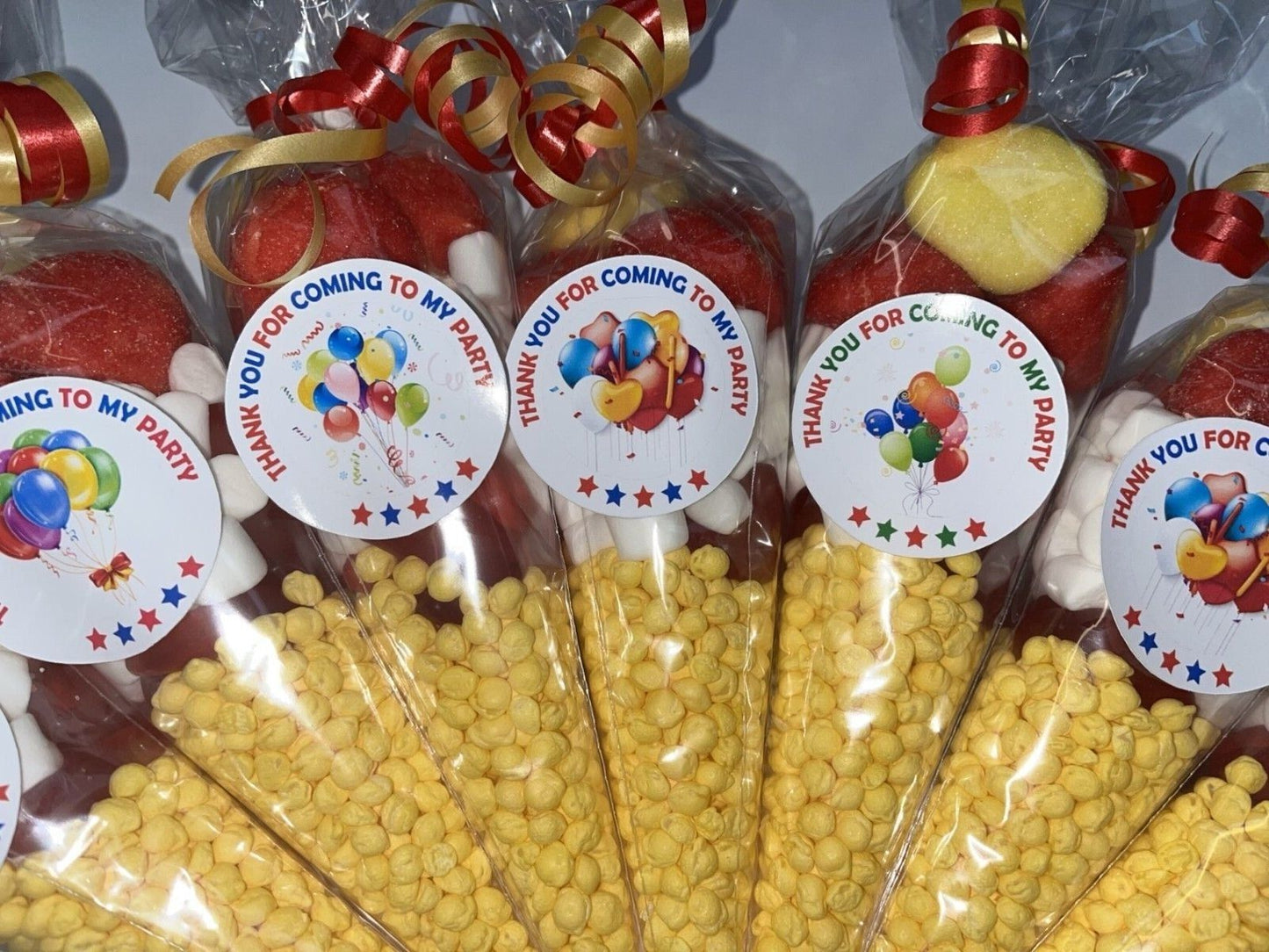 Birthday Balloons Thank You Party Bag Fillers Favour Gift Unisex Sweet Cone