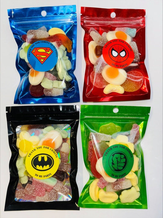 Super Hero Superheroes Themed Birthday Party Kids Sweet Pouch Party Bags Candy