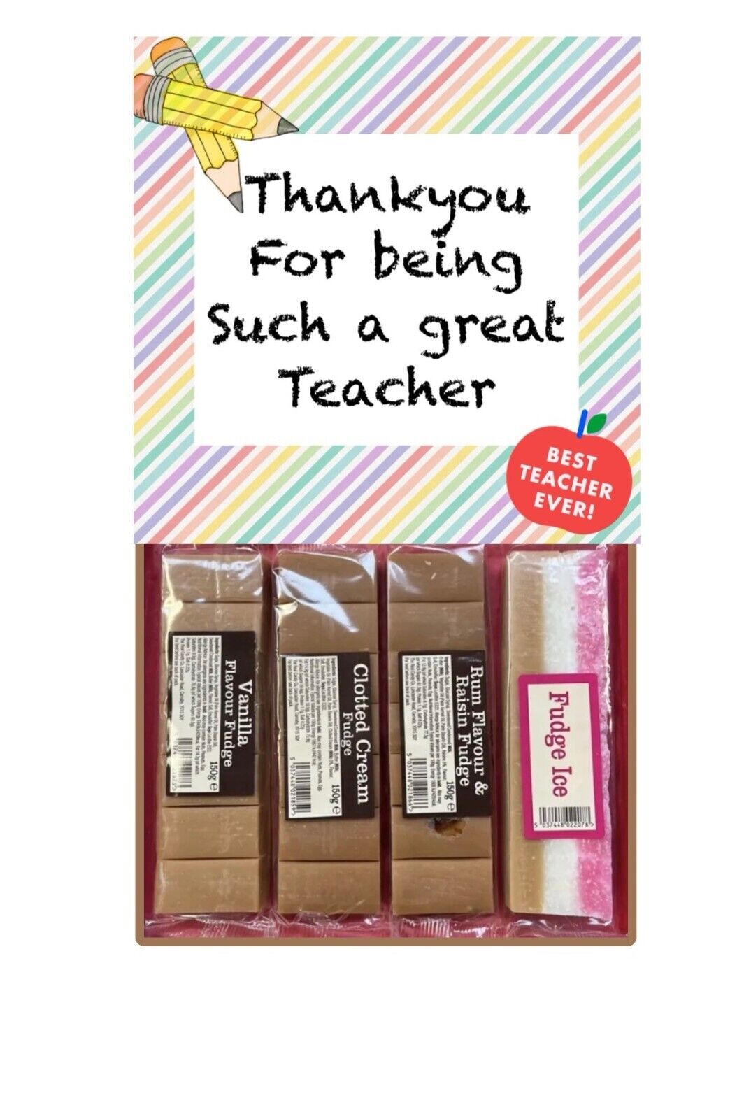 Thank You Best Teacher Gift Pick n Mix Chocolate Fudge Hamper Present Sweets