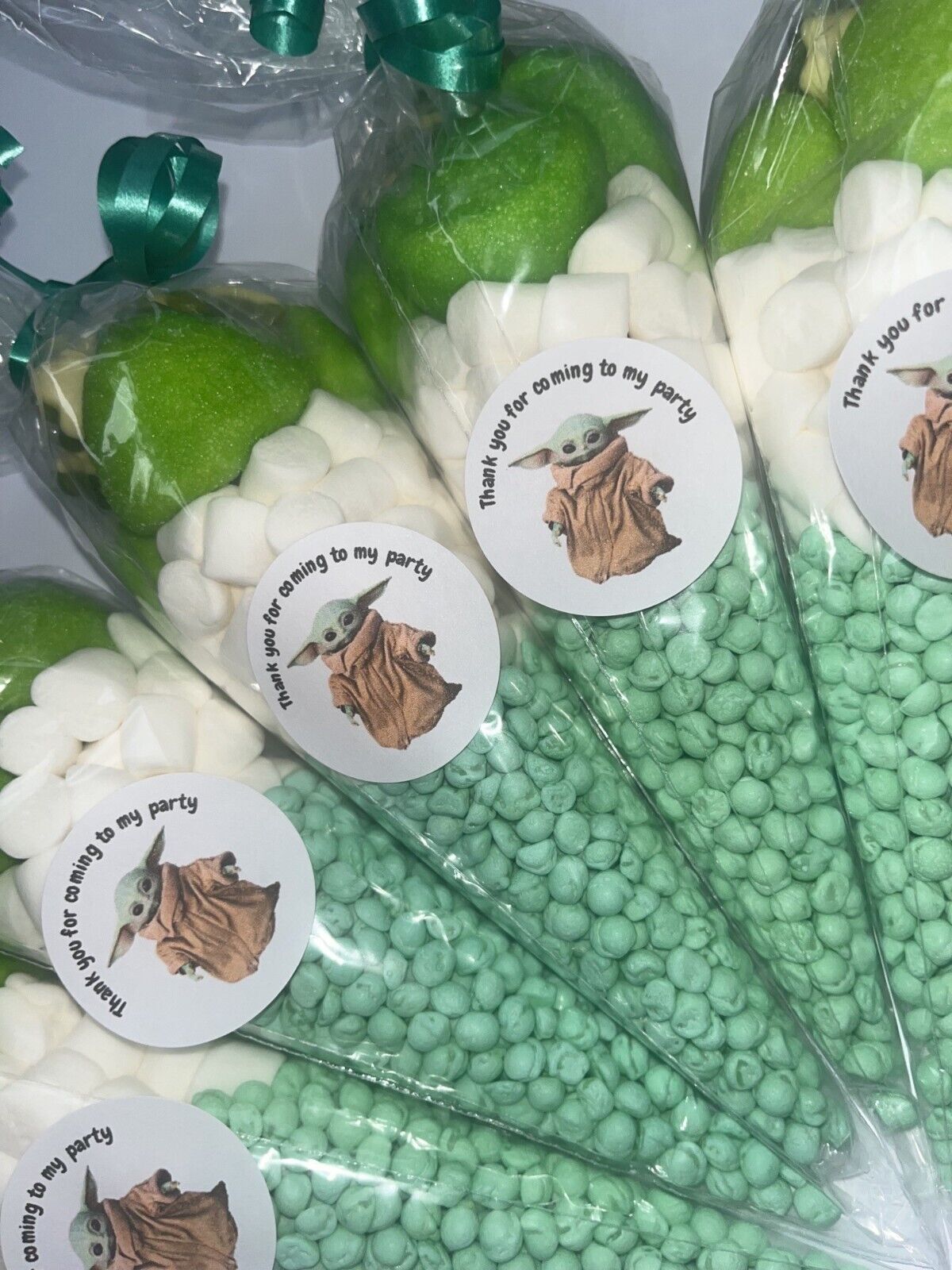 Star Wars Baby Yoda Inspired Themed Kids Sweet Candy Cones Sweets Party Bags Filled Thank You Bag