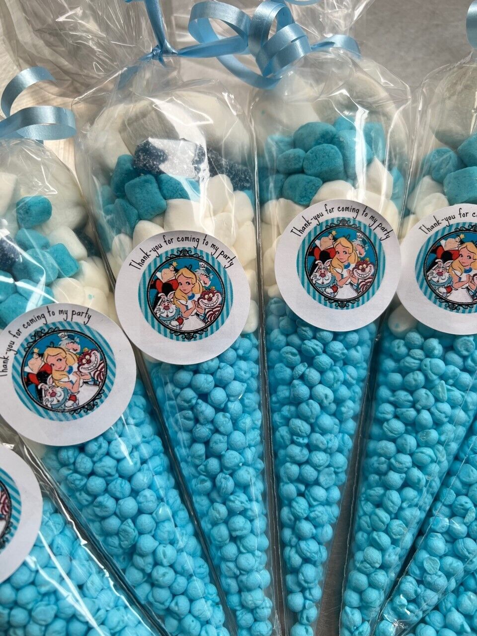 Alice In Wonderland Sweet Candy Cones Pre Filled Party Bag Fillers 19 Cms