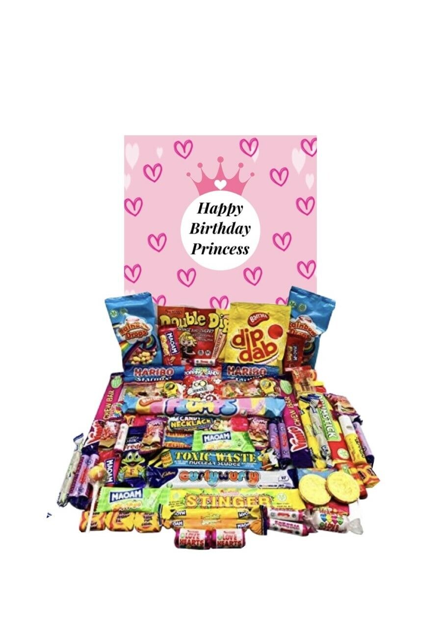 Happy Birthday Retro Pick N Mix Sweet Box Hamper Gift Present chews