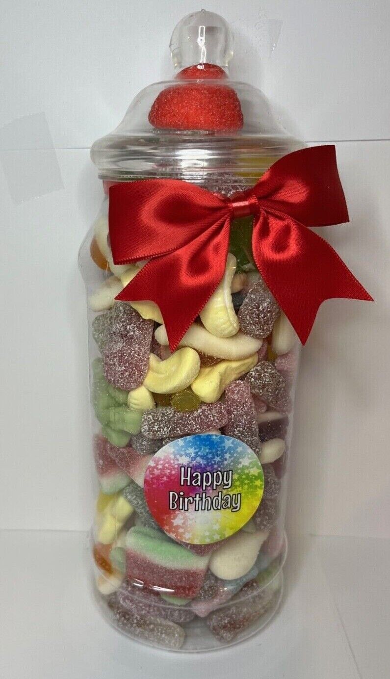 Happy Birthday Filled Pick N Mix Sweet Victorian Jar Gift Card Present