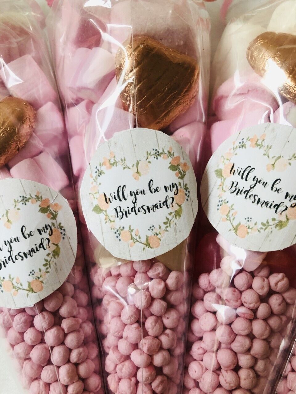 Will You Be My Bridesmaid ? Wedding Sweet Candy Cones Hen  Party Bag Gift