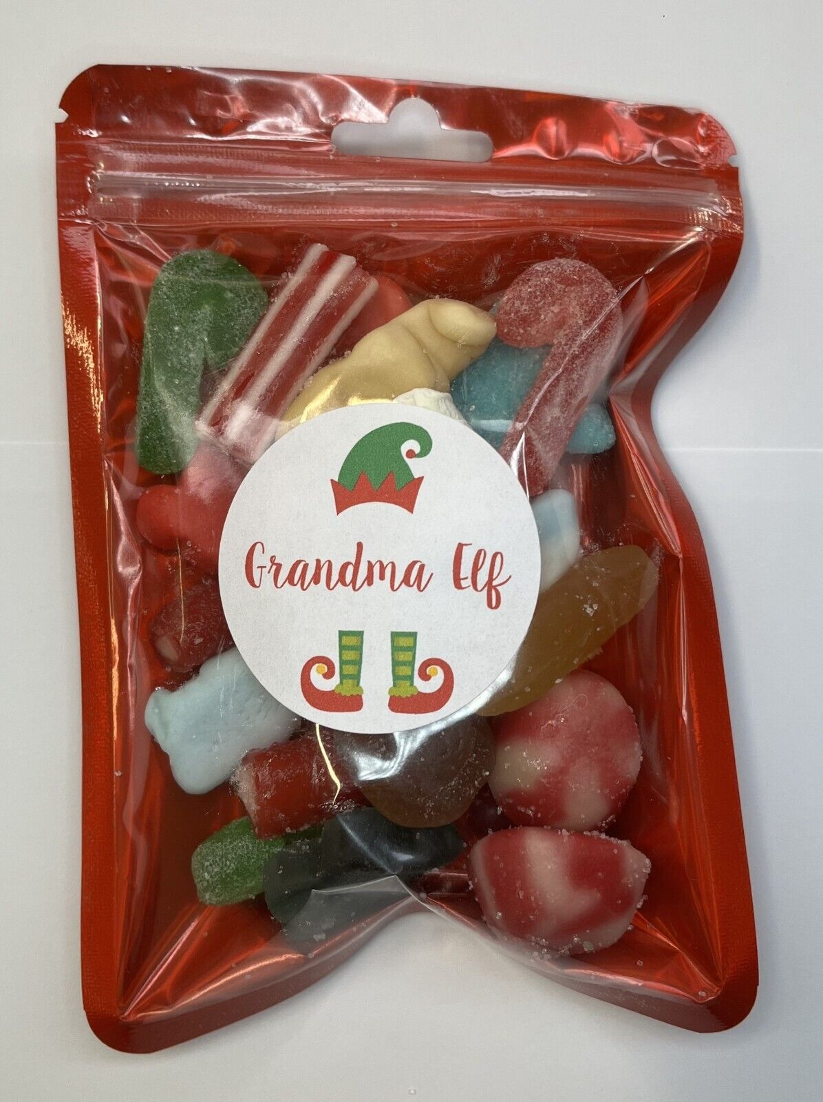 Christmas Xmas Elf Family Filled Festive Pick N Mix Sweet Pouch Gift Present