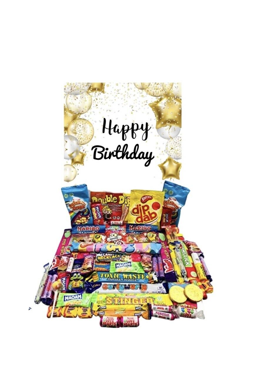 Happy Birthday Retro Pick N Mix Sweet Box Hamper Gift Present chews