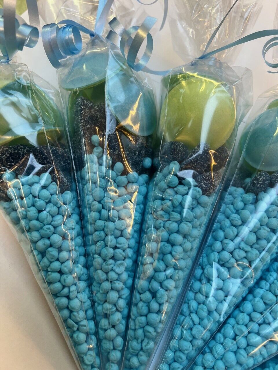 Vegetarian Vegan Blue Sweet Candy Cones Sweets Party Bags Filled Bag Sweet Cone