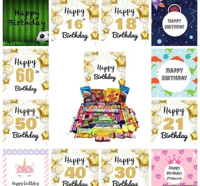 Happy Birthday Retro Pick N Mix Sweet Box Hamper Gift Present chews