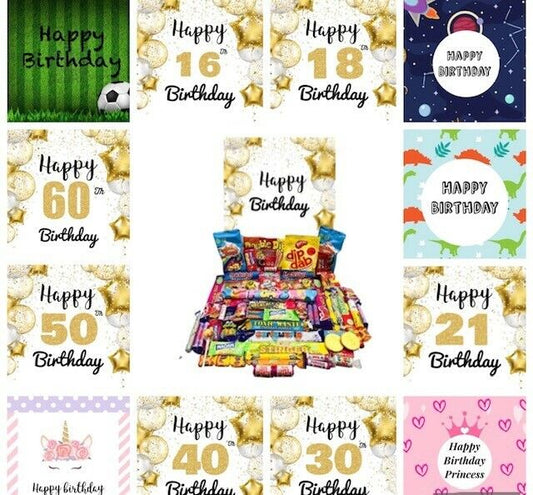 Happy Birthday Retro Pick N Mix Sweet Box Hamper Gift Present chews