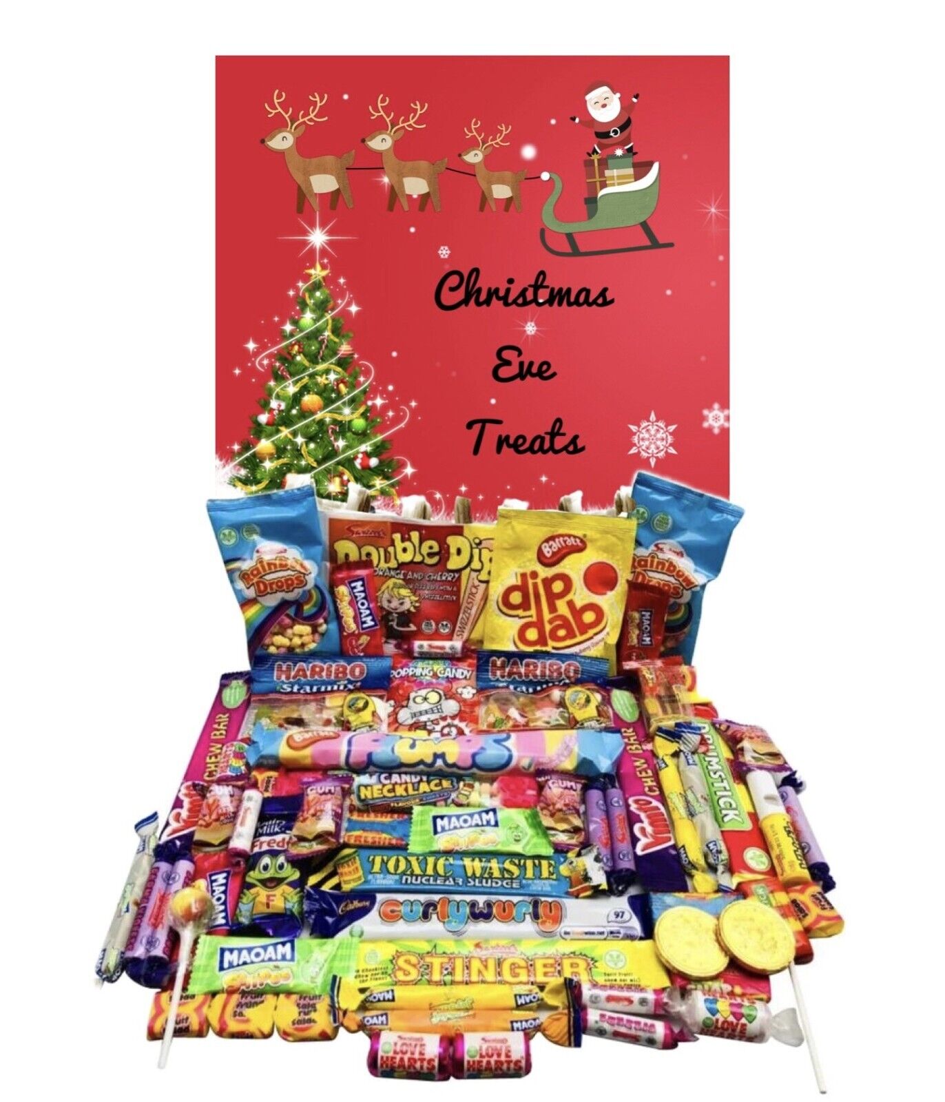 Christmas Eve Xmas Gift Pick n Mix Retro Gummy Sweets Chocolate Hamper Present